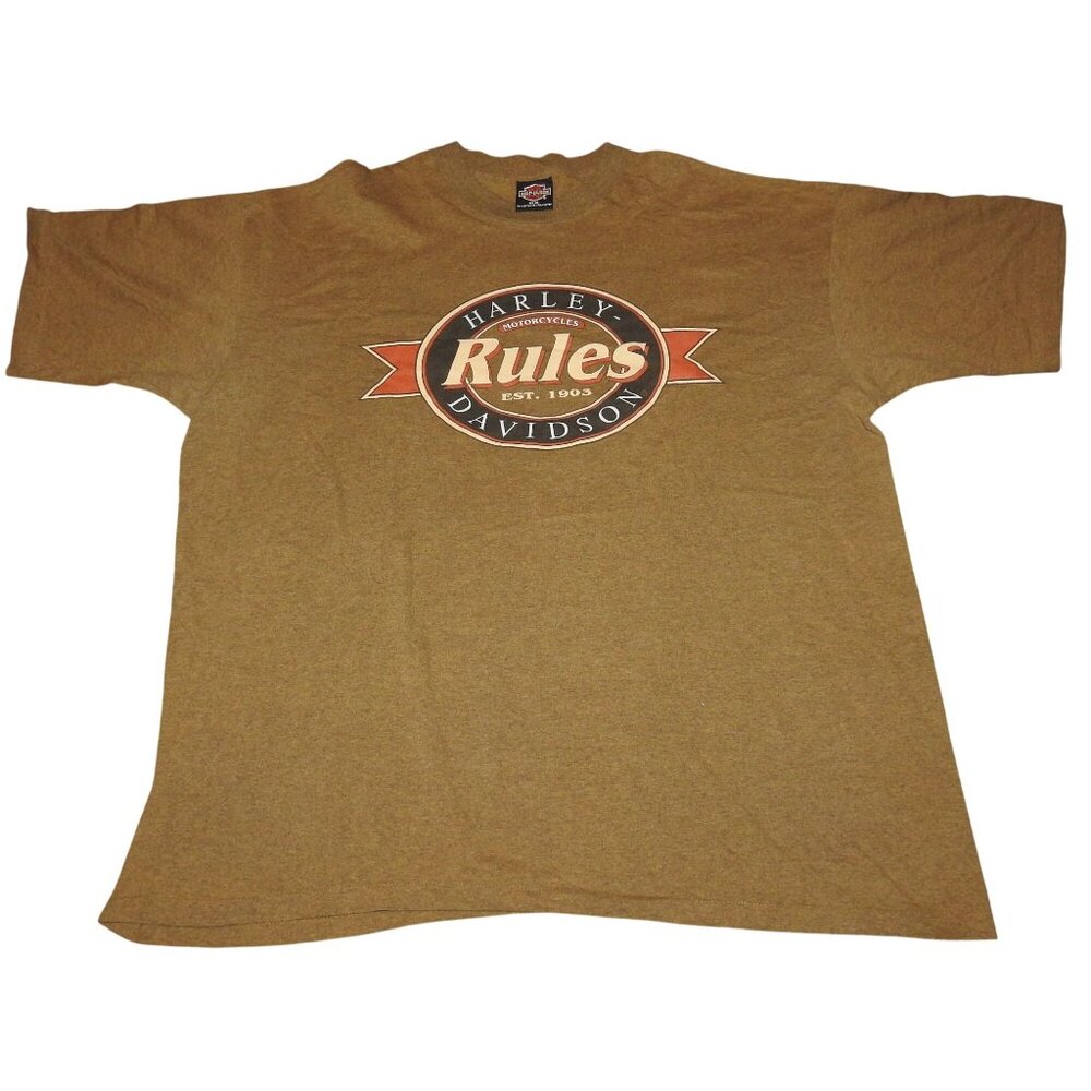 Vintage 90s Harley Davidson Rules Freedom Machine Single Stitch T-Shirt 3XL